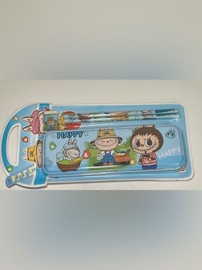 Monster stationary set, tin pencil case with eraser and two pencils